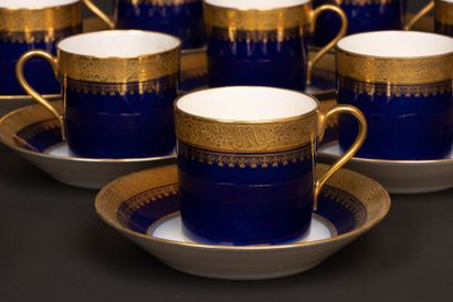 Limoges porcelain dessert service, midnight...