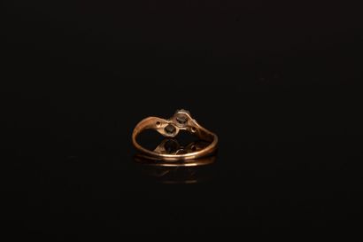 toi et moi ring in gold, set with rose-cut...