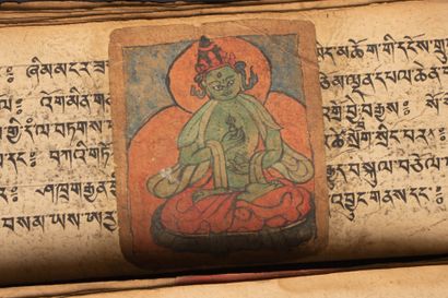 TIBET 
Prayer book, the sutras are written...