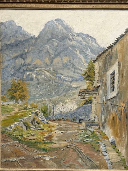 Ecole Française XX°
Paysage de montagne....