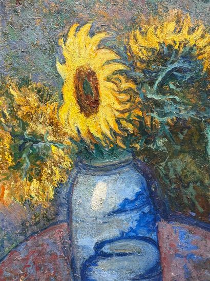 Ecole XX°
Nature morte aux tournesols
huile...