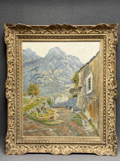 Ecole Française XX°
Paysage de montagne....