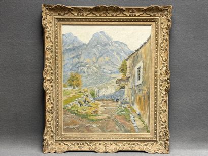 Ecole Française XX°
Paysage de montagne....