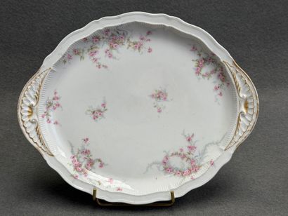 HAVILAND: plat à gâteau et quatre assiettes...
