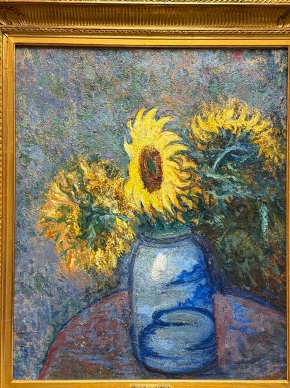 Ecole XX°
Nature morte aux tournesols
huile...
