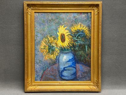 Ecole XX°
Nature morte aux tournesols
huile...