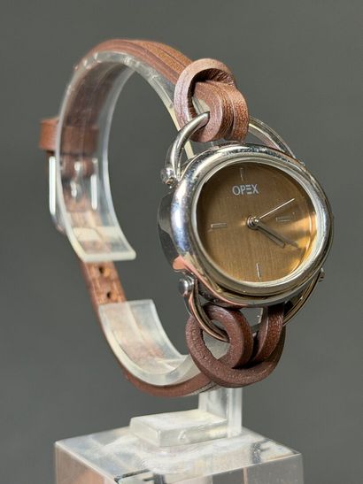Montre de dame OPEX, bracelet cuir marro...