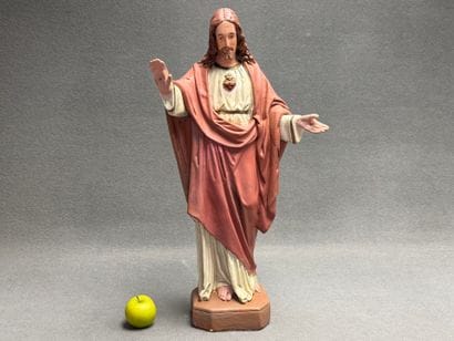 Jésus-Christ. 
Sculpture en platre patiné....