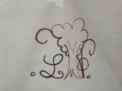 Deux assiettes et pot à tabac en faïence....