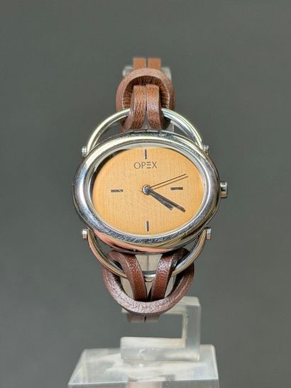 Montre de dame OPEX, bracelet cuir marro...