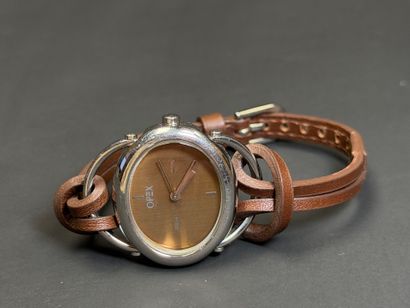 Montre de dame OPEX, bracelet cuir marro...