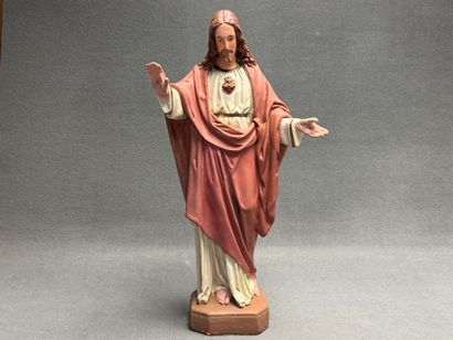 Jésus-Christ. 
Sculpture en platre patiné....