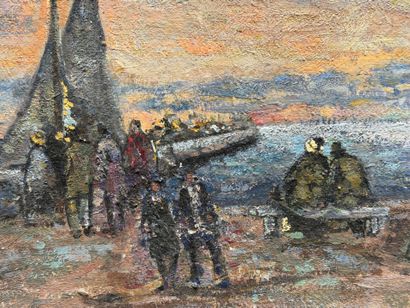 Serge SAUVAGE (XXe)
Deauville. 
huile sur...