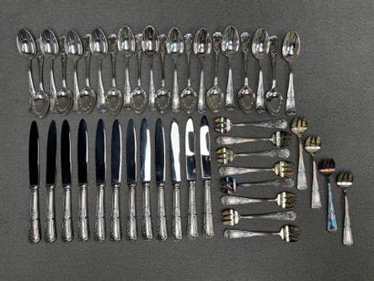 Ensemble de couverts en métal argenté Modèle...