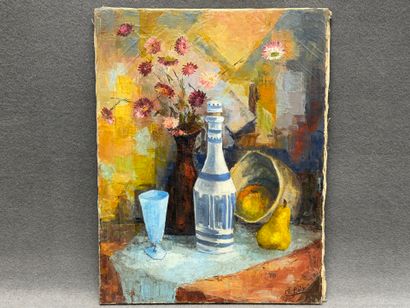 Claude BOIX. 
Nature morte
huile sur toile,...