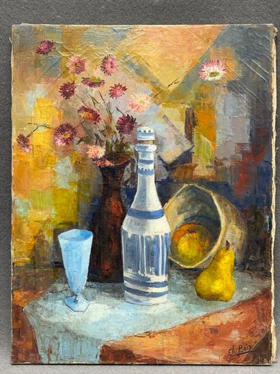 Claude BOIX. 
Nature morte
huile sur toile,...
