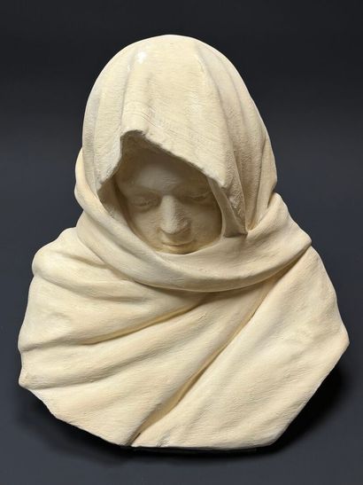 Buste de femme.
Moulage en plâtre.
40 x 39...