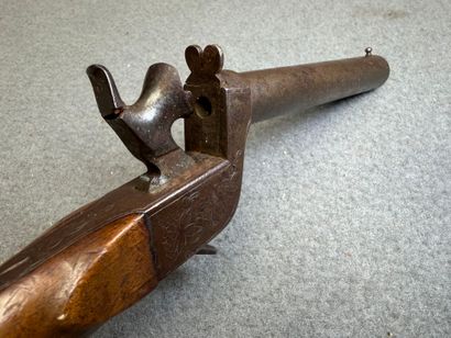 Pistolet à poudre. XIX°
L. :24 cm.