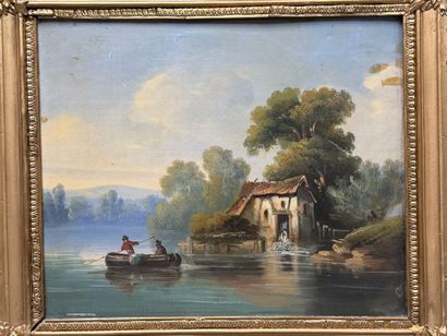 Ecole Française XIX°
Paysages de rivière
Paire...