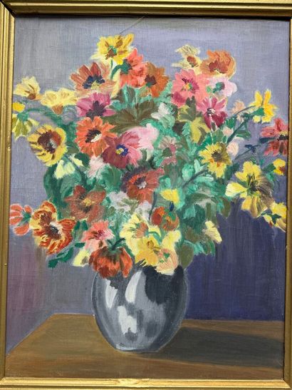 Ecole Française XX°
Nature morte au bouquet...