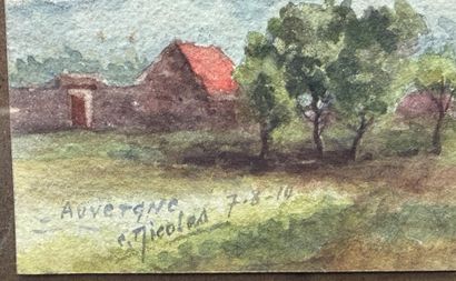 E. NICOLAS
Paysage d' Auvergne daté 1910
Aquarelle...