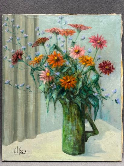 Claude BOIX. 
Nature morte au bouquet de...