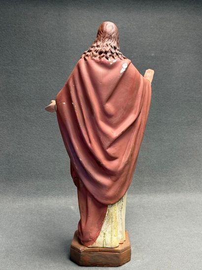 Jésus-Christ. 
Sculpture en platre patiné....