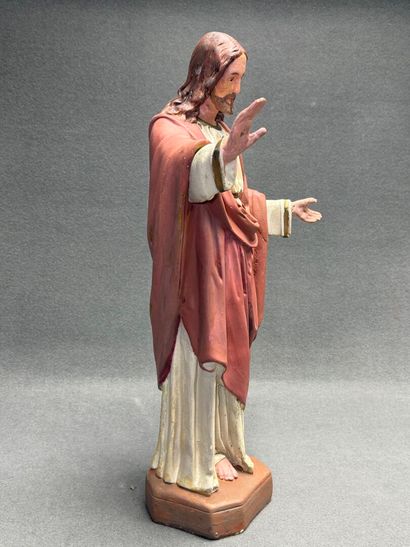 Jésus-Christ. 
Sculpture en platre patiné....