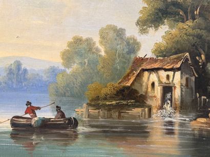 Ecole Française XIX°
Paysages de rivière
Paire...