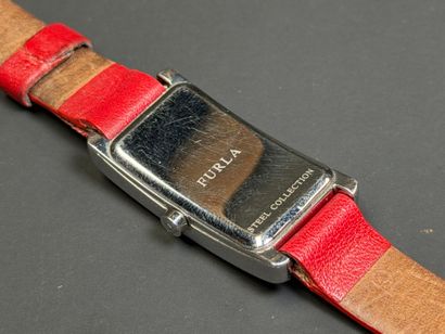 FURLA Montre de dame cadran rouge, bracelet...