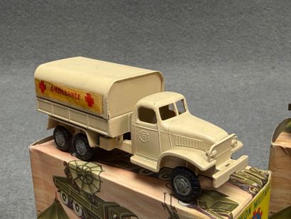 FRANCE JOUETS. 
Six camions militaire:
Radar,...