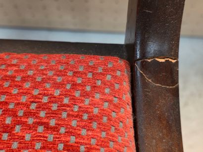 Paire de chaises dossier barrettes en acajou
H:...