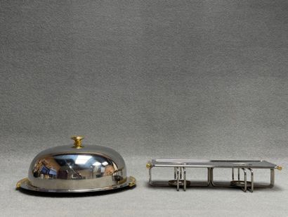 Plat sous cloche et chauffe plat en inox...