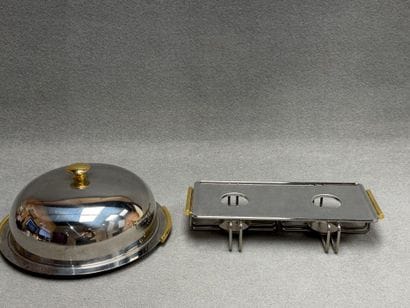 Plat sous cloche et chauffe plat en inox...