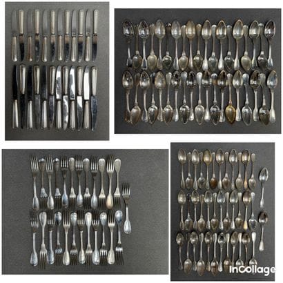 Ménagère de couverts en métal argenté modèle...