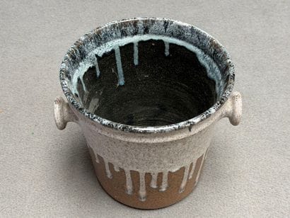 ACCOLAY Seau à champagne en grès à coures.
Signé
H:...