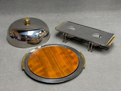 Plat sous cloche et chauffe plat en inox...