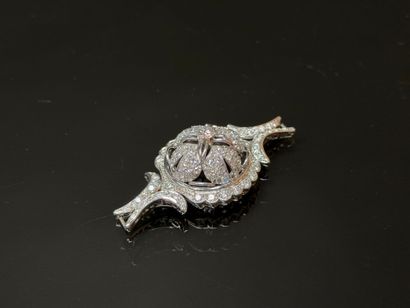 White gold and diamond pavé bracelet, broken...