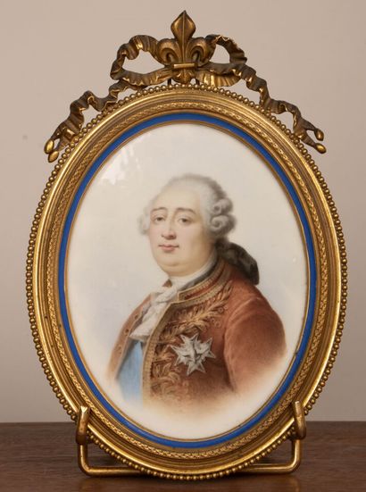 Grande miniature sur porcelaine: Portrait...