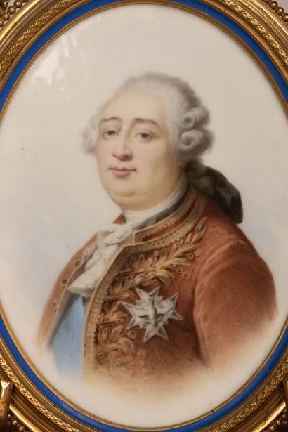 Grande miniature sur porcelaine: Portrait...