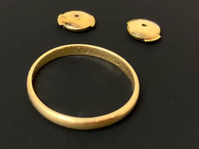 Gold wedding band.
750°/00 gold. 
TDD 57
Weight:...