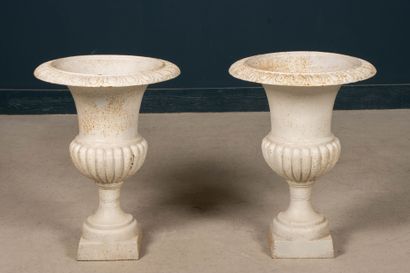 Paire de vases Médicis de jardin en fonte...