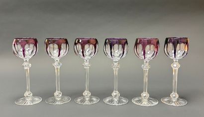 BACCARAT attribué à .
Suite de six verres...