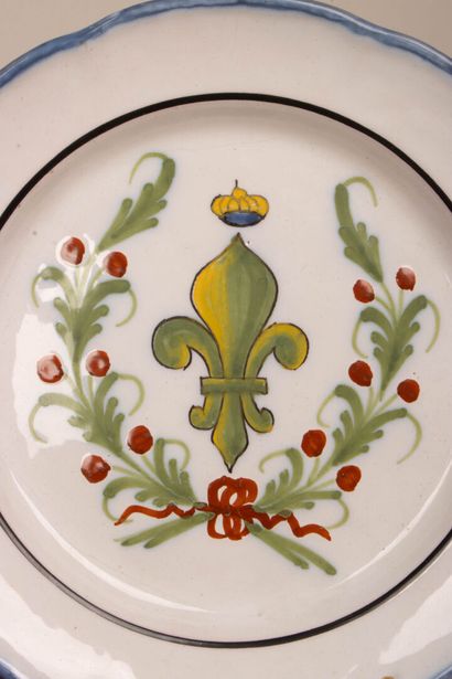 Manufacture de WALY.
Suite de cinq assiettes...