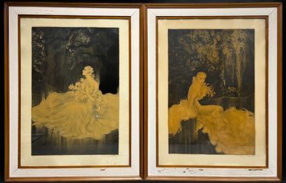 Louis ICART (1888-1950)
Elegant
Pair of color...