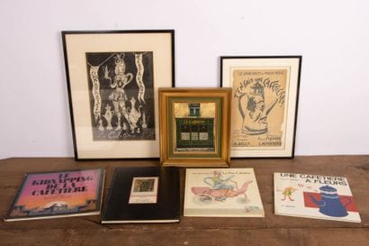 CAFETIERE: Collection of 4 books, painting...