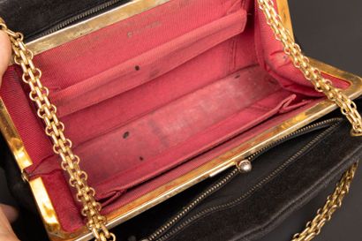 CHANEL. Evening bag in black jersey with...