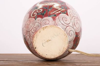 Edouard CAZAUX (1889-1974) 
Lampe en céramique...