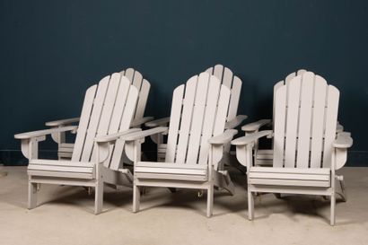Ensemble de six grands fauteuils de jardin...