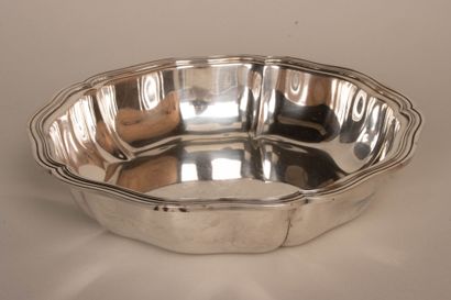 Ensemble de plats en métal argenté, contour...